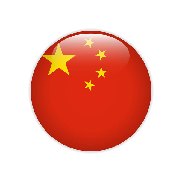 Kiina lippu painiketta
 - Vektori, kuva