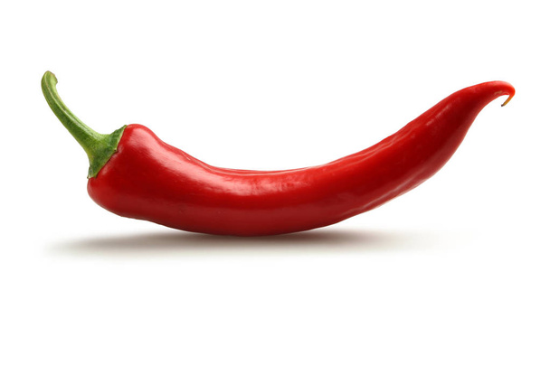Single red pepper isolated on white background - Foto, imagen