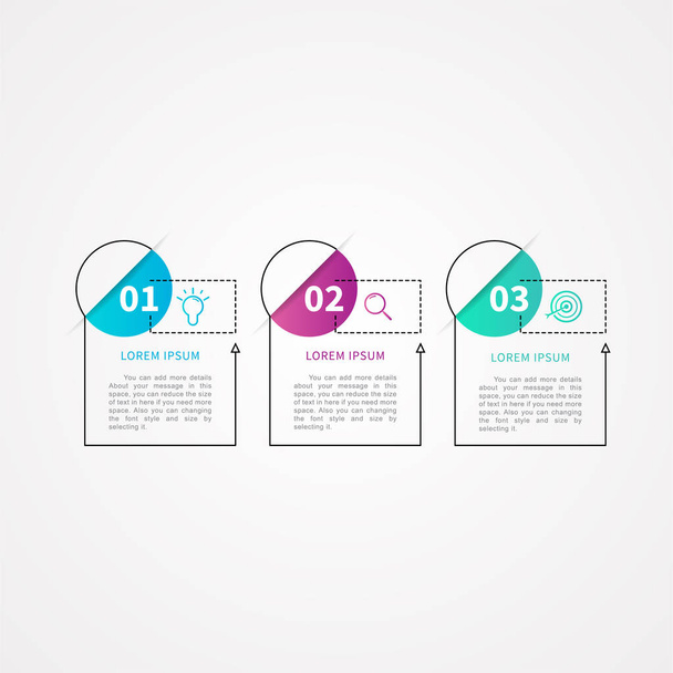 Three steps colorful infographic elements, vector - Vector, Image
