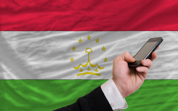 sejt telefon-ban első nemzeti zászló, Tádzsikisztán - Fotó, kép