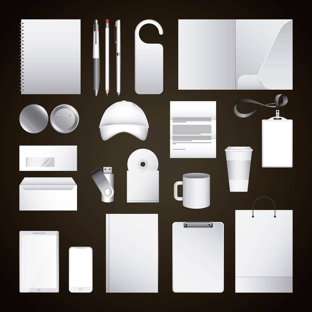 plantilla de identidad corporativa elementos de diseño en blanco papelería de negocios
 - Vector, imagen