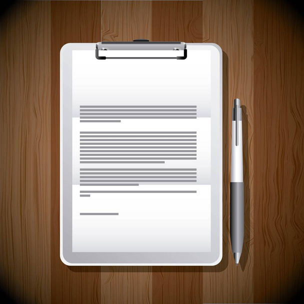 Буфер обмена бизнес-офиса документ и ручка объектов
 - Вектор,изображение
