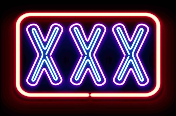 XXX neon lights show in night - Photo, Image