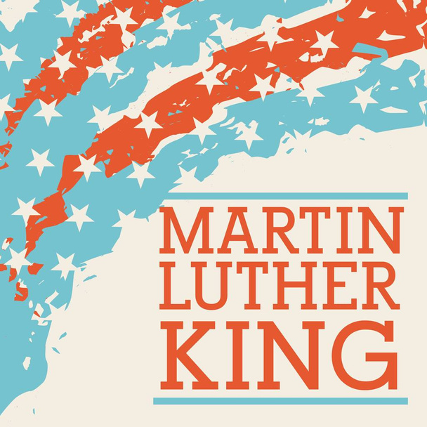 martin luther king lettering and usa flag corner decoration - Vector, Image