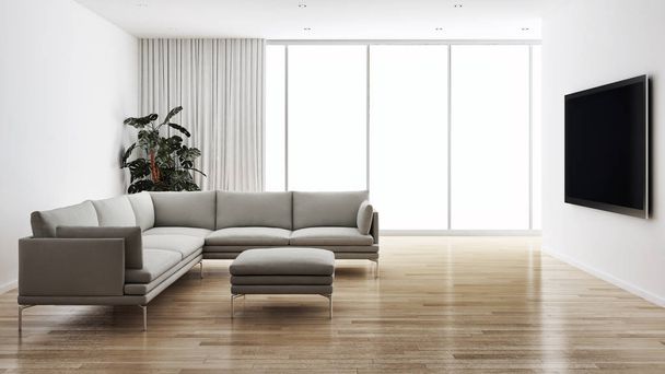 large luxury modern bright interiors room illustration 3D rendering - Photo, Image