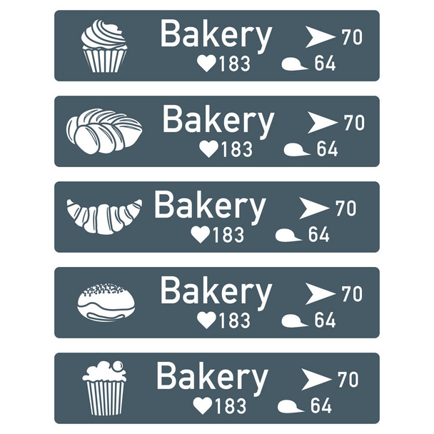 Application of augmented reality: AR for navigation in city or shopping center. Choosing a bakery by location, comments and likes. - Vector, Image
