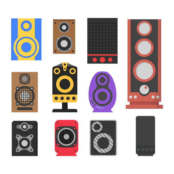 Set Ikone akustische Musik Lautsprecher - Vektor, Bild