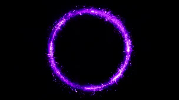 abstrakte magische Fee farbigen Kreis Spinnschleife / 4k Animation eines abstrakten bunten Kreises mit Lichtteilchen spinnen nahtlose Schleife - Filmmaterial, Video