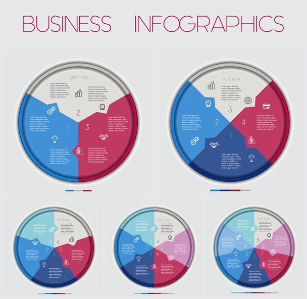  Цифры окружностей диаграммы 3 4 5 6 7 Опции для инфографики, диаграммы, технологического процесса, бизнес-концепции или других успешных пошаговых представлений
. - Вектор,изображение