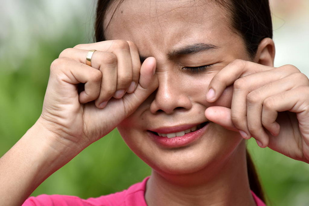 A Tearful Diverse Female - Foto, afbeelding