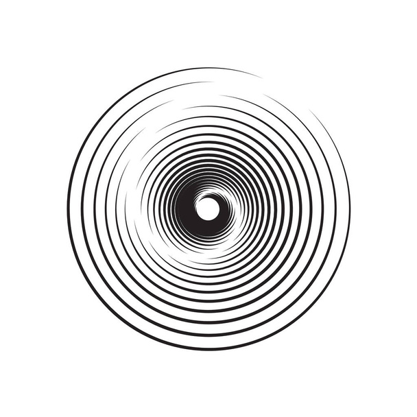 Концентрические элементы окружности. Абстрактный рисунок круга. Черно-белая графика. EPS
 - Вектор,изображение