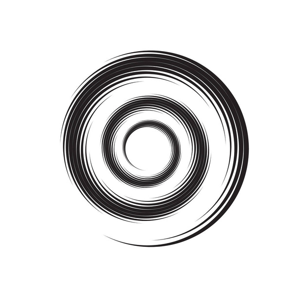 Koncentryczny okrąg elementy tła. Abstrakcja circle wzór. Czarno-białe grafiki. EPS - Wektor, obraz