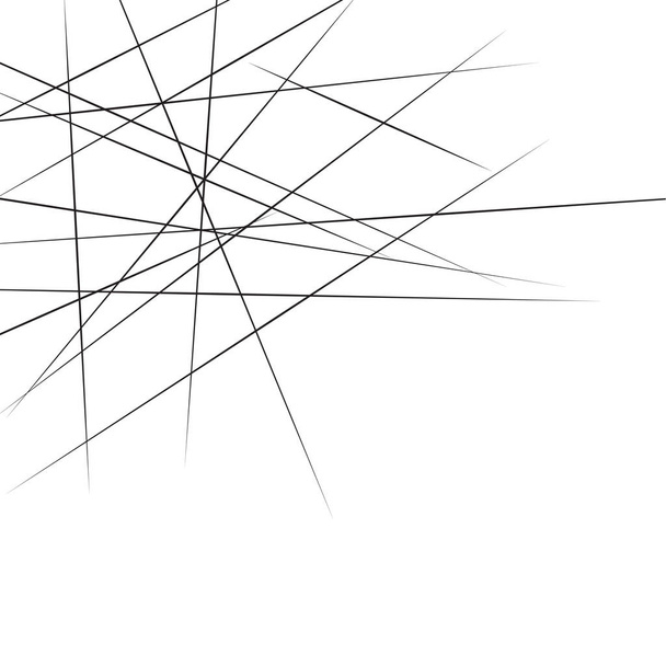 ランダムな交差線幾何学模様。抽象的な幾何学的な黒と白のテクスチャ、パターン - ベクター画像