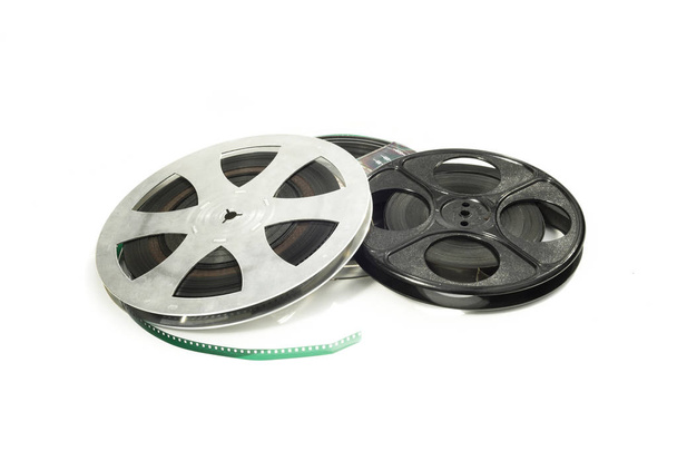 Detail of film reel on white isolated background. - Photo, Image
