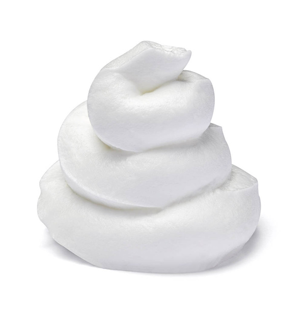 close up of  a white whipped cream on white background - Photo, Image