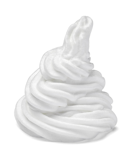 primer plano de una crema batida blanca sobre fondo blanco
 - Foto, imagen
