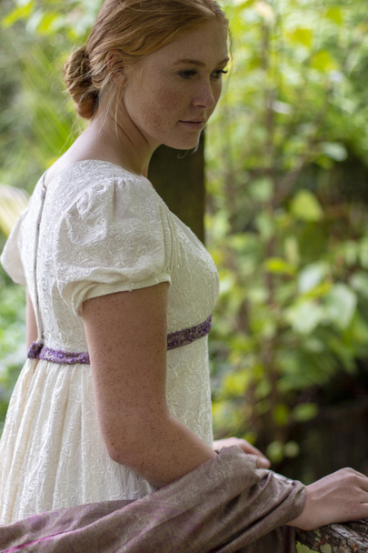 Regency woman in a cream dress - Photo, Image