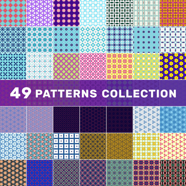 Набор из 49 геометрических абстрактных шаблонов. Декоративный фон для открыток, приглашений, веб-дизайна
 - Вектор,изображение