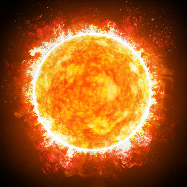 Las llamaradas solares son un repentino destello de mayor brillo en el Sol. Sol y estrellas se cierran. Las llamaradas potentes a menudo, pero no siempre, van acompañadas de una eyección de masa coronal.
 - Foto, imagen