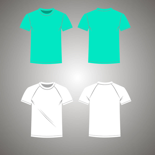 Men's T-shirt set front and - Vector, Image