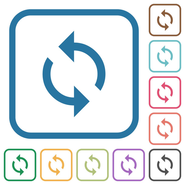 Ciclo di programmazione icone semplici a colori cornici quadrate arrotondate su sfondo bianco
 - Vettoriali, immagini