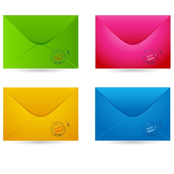 Set of colored envelopes - Vector, Image