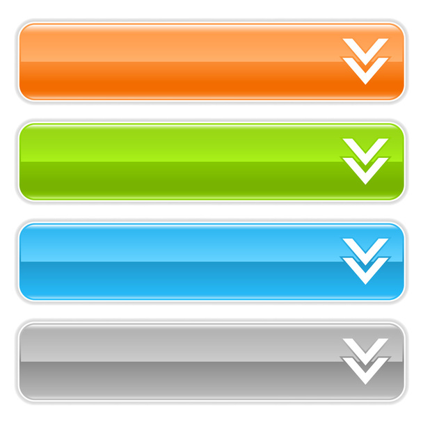 Download sign web 2.0 navigation panel. Colored glossy internet buttons with shadow on white background - Vector, Image
