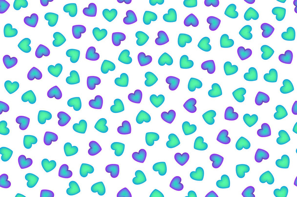 Gentle white hearts vector seamless pattern - Vector, imagen