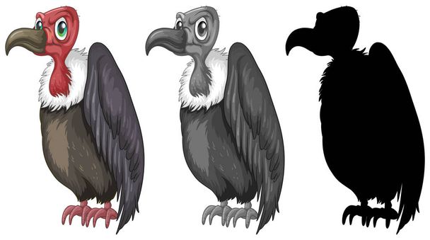 Set of vulture character design illustration - Vektori, kuva