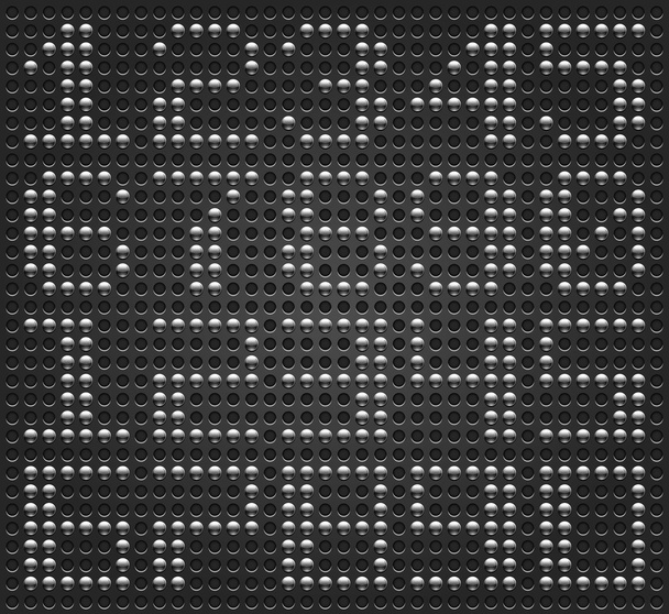Digits digital font. Metal buttons on black dotted perforated texture background. Easy and quick editing. This file saved in a format 10 eps and contains graphic styles - Vector, Image