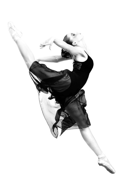 Beautiful ballet-dancer, modern style dancer posing on studio background - Foto, immagini