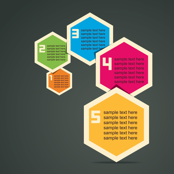 colorful hexagon infographics - Vektor, Bild