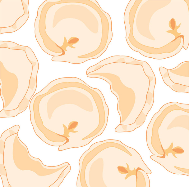 Meal meat dumplings pattern on white background is insulated - Vecteur, image