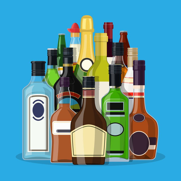 Alcohol drinks collection. - Vector, Image