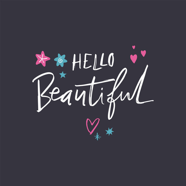 Lettering bodypositive text. It can be used as a greeting card, print and poster. Vector illustration. - Vecteur, image