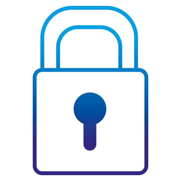 degraded line close security padlock object protection vector illustration - Vector, Image