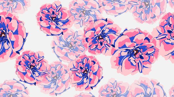 Seamless Flowers Pattern, Roses. - Vector, Image