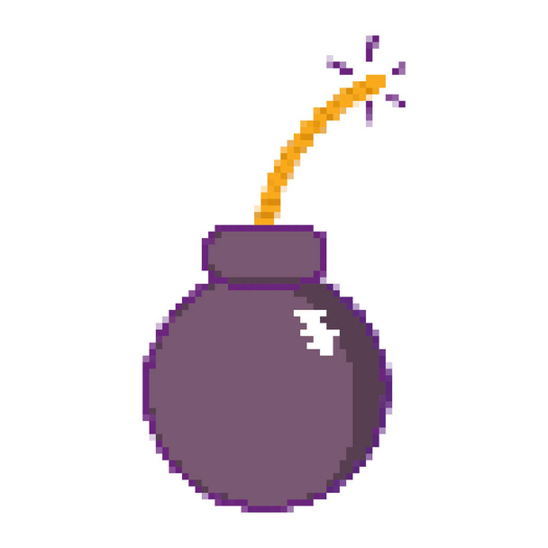 pixel bomba exploze hry zbraň vektorové ilustrace - Vektor, obrázek