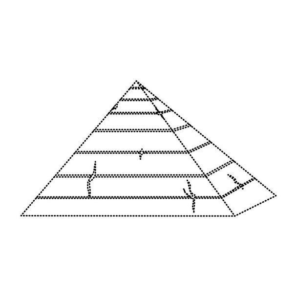 pontozott alakzat piramis a gízai egyiptomi turizmus utazás vektoros illusztráció - Vektor, kép