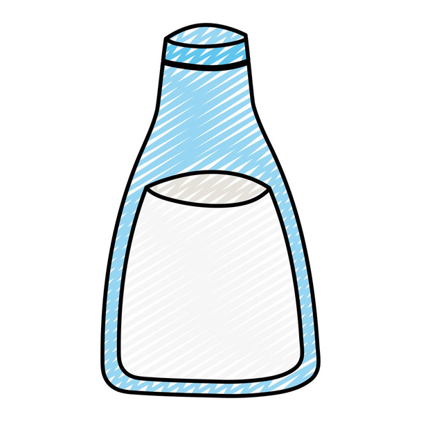 doodle healthy fresh milk bottle drink vector illustration - Vektor, kép