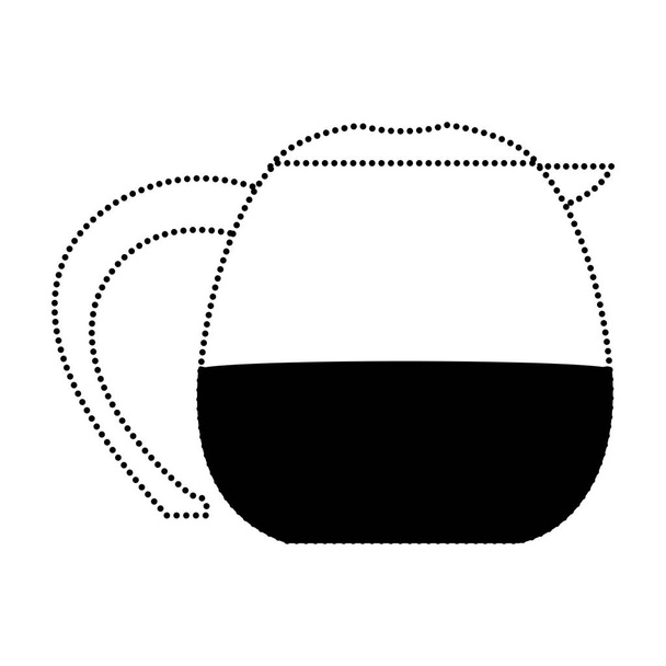 frasco de café de forma punteada con ilustración de vectores de bebidas frescas y calientes
 - Vector, imagen