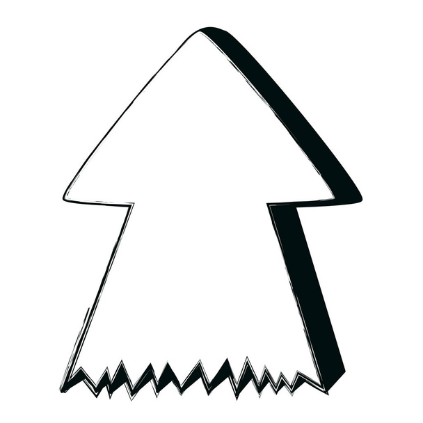 piktogram šipka nahoru směr znamení grunge vektorové ilustrace - Vektor, obrázek