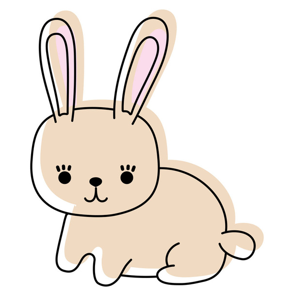 conejo color movido sentado lindo animal salvaje vector ilustración
 - Vector, Imagen