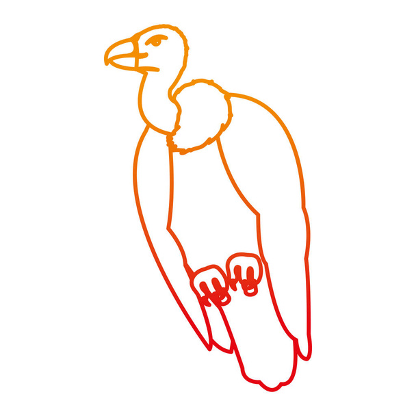 leromlott vonal keselyű vadon élő madár állat design vektor illusztráció - Vektor, kép