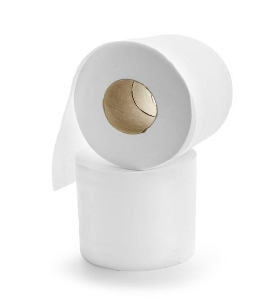 Rouleaux de papier toilette sur fond blanc - Photo, image