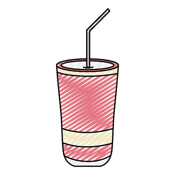 Doodle frisches Soda kühle Kalorien Getränk Vektor Illustration - Vektor, Bild