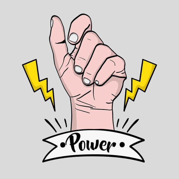 sprong power hand protest revolution vektor illustration - Vektor, Bild