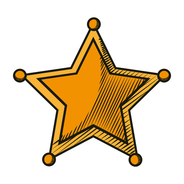 zachodniej szeryfów gwiazda ilustracja wektorowa symbol obiektu - Wektor, obraz