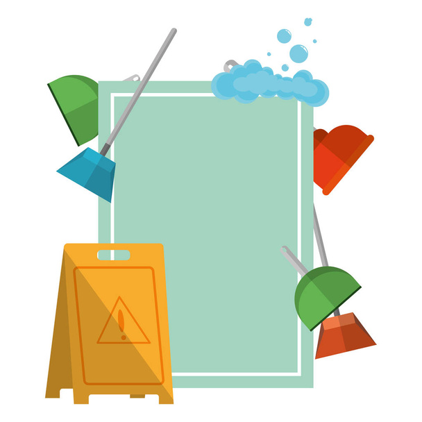 Emblem mit sauberem Haus Objekte Stil Vektor Illustration - Vektor, Bild