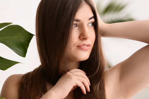 Portrait of young woman with beautiful long hair - Zdjęcie, obraz